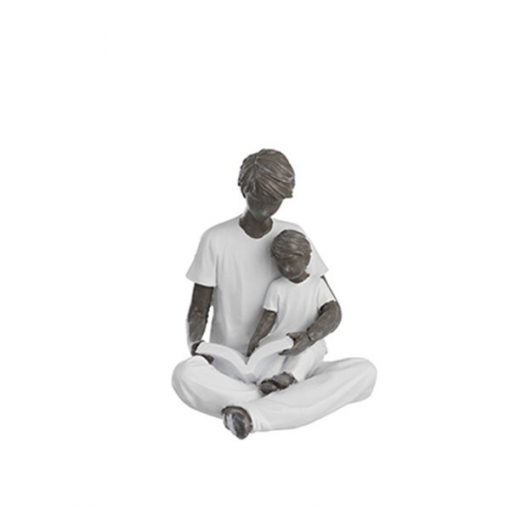 Escultura Pai e filho sentados