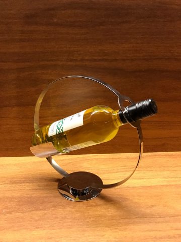 Suporte de vinho em inox polido com formato circular, Orfèvrerie Royale